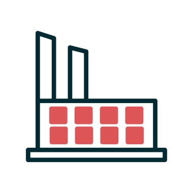 Fabrika binası ikon vektörü. İnce çizgi işareti. izole edilmiş sınır sembolü çizimi