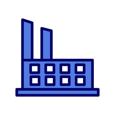 Fabrika binası ikon vektörü. Endüstriyel santral işareti. izole edilmiş sınır sembolü çizimi