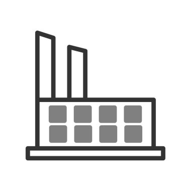 Fabrika simgesi vektörü beyaz arkaplanda izole edildi, çubuk şeffaf işareti, çizgi ve doğrusal tasarım ögeleri ana hatlar biçiminde