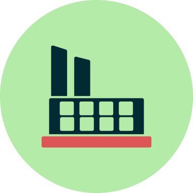 Bir fabrika simgesinin vektör illüstrasyonu