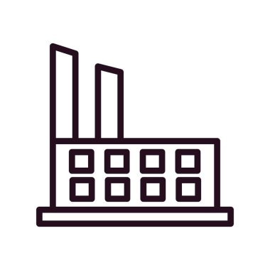 Fabrika binası ikonu. Web için bitki vektör simgelerinin özet çizimi