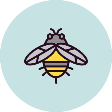 Beyaz arka planda şirin bir arı.