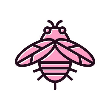 Beyaz arka planda şirin bir arı.