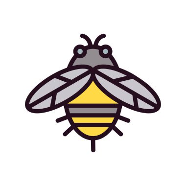 Beyaz arka planda şirin bir arı.