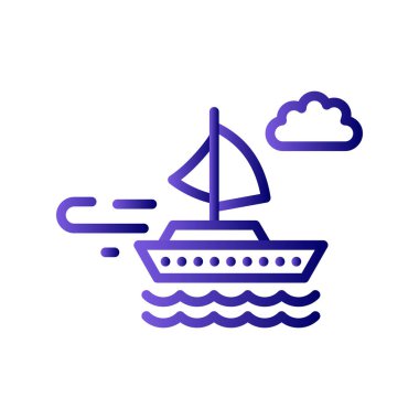 Tekne, simge vektör illüstrasyonu