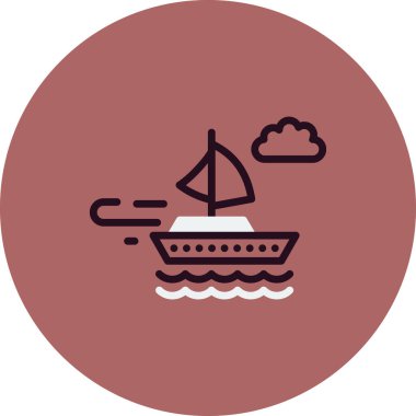 Tekne, simge vektör illüstrasyonu