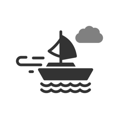 Tekne, simge vektör illüstrasyonu