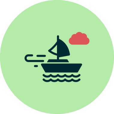 Tekne, simge vektör illüstrasyonu