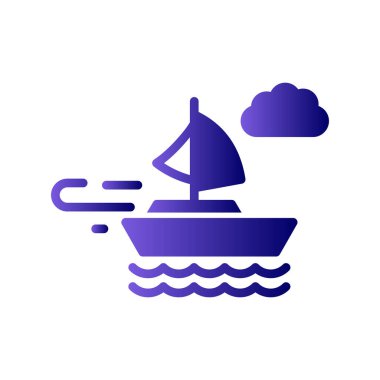 Tekne, simge vektör illüstrasyonu