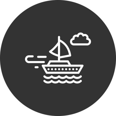 Tekne, simge vektör illüstrasyonu