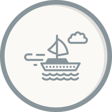 Tekne, simge vektör illüstrasyonu