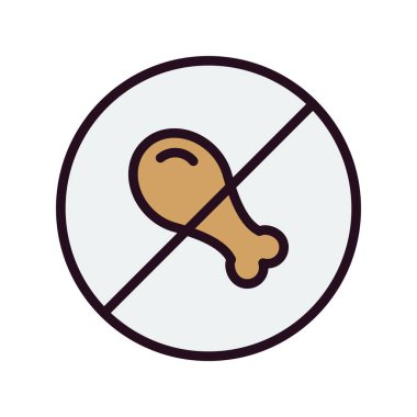 tavuk vektörü simgesi düz simgesi