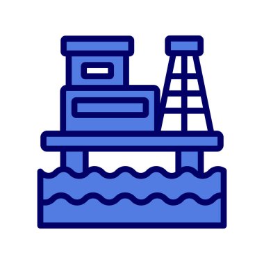 Petrol Rig kutsal kişilerin resmi, vektör çizim