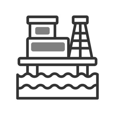 Petrol Rig kutsal kişilerin resmi, vektör çizim