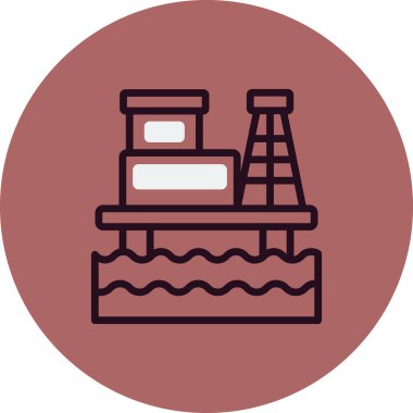 Petrol Rig kutsal kişilerin resmi, vektör çizim