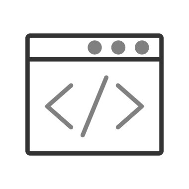 Web ve mobil uygulama tasarımınız için beyaz arkaplanda izole edilmiş tarayıcı simgesi vektörü, video logosu kavramı