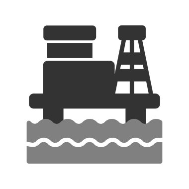 Petrol Rig kutsal kişilerin resmi, vektör çizim