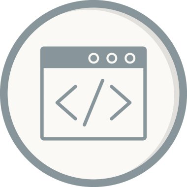 Kodlama. Web simgesi basit illüstrasyon