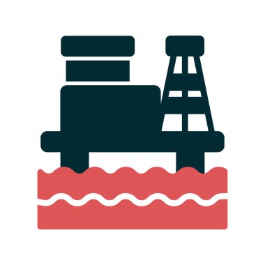 Petrol Rig kutsal kişilerin resmi, vektör çizim