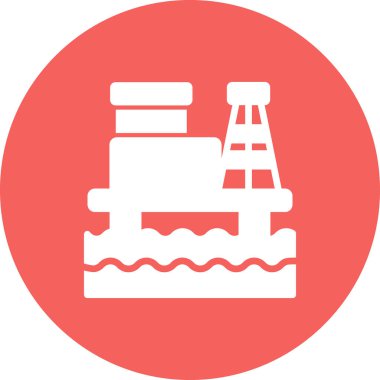 Petrol Rig kutsal kişilerin resmi, vektör çizim