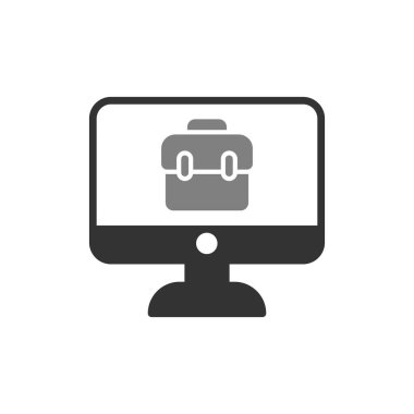 Çevrimiçi İş simgesi, vektör illüstrasyonu