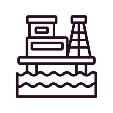 Petrol Rig kutsal kişilerin resmi, vektör çizim