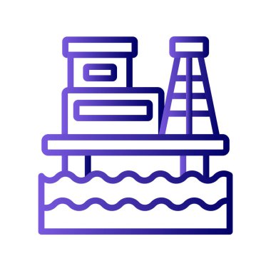 Petrol Rig kutsal kişilerin resmi, vektör çizim