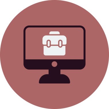 Çevrimiçi İş simgesi, vektör illüstrasyonu