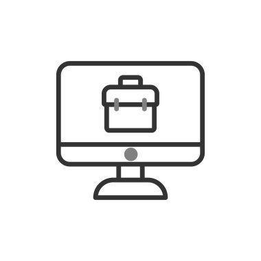 Çevrimiçi İş simgesi, vektör illüstrasyonu