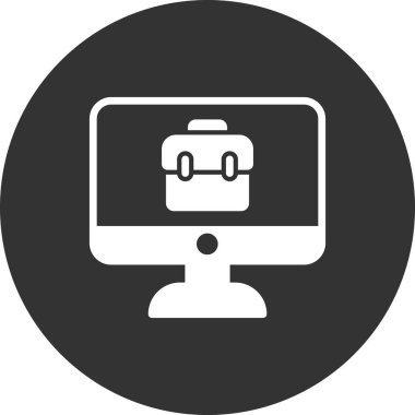 Çevrimiçi İş simgesi, vektör illüstrasyonu