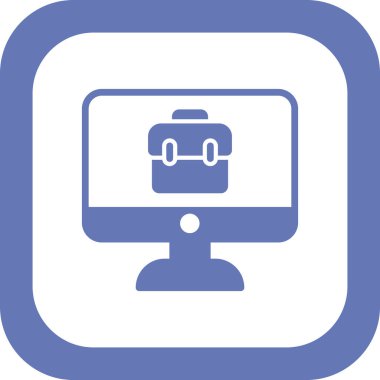 Çevrimiçi İş simgesi, vektör illüstrasyonu