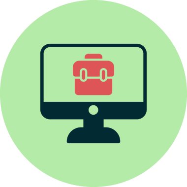 Çevrimiçi İş simgesi, vektör illüstrasyonu