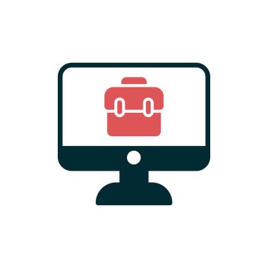 Çevrimiçi İş simgesi, vektör illüstrasyonu