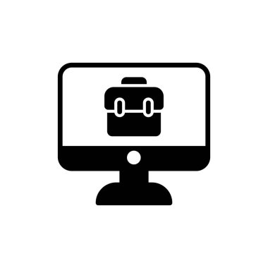 Çevrimiçi İş simgesi, vektör illüstrasyonu