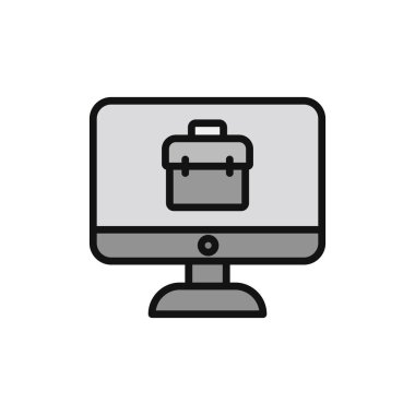 Çevrimiçi İş simgesi, vektör illüstrasyonu