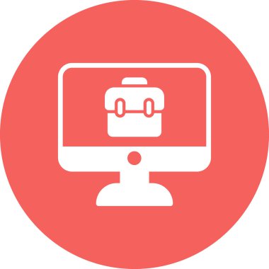 Çevrimiçi İş simgesi, vektör illüstrasyonu