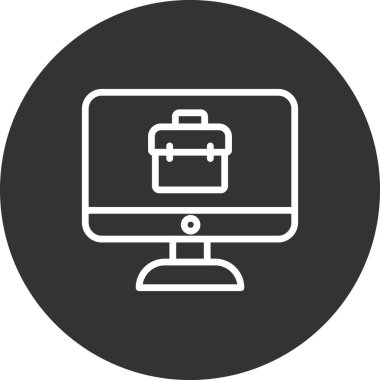 Çevrimiçi İş simgesi, vektör illüstrasyonu