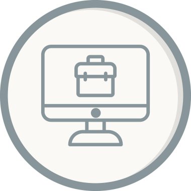 Çevrimiçi İş simgesi, vektör illüstrasyonu