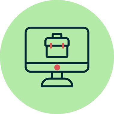 Çevrimiçi İş simgesi, vektör illüstrasyonu