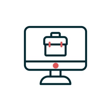 Çevrimiçi İş simgesi, vektör illüstrasyonu