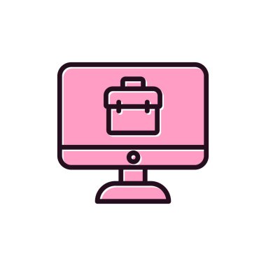 Çevrimiçi İş simgesi, vektör illüstrasyonu