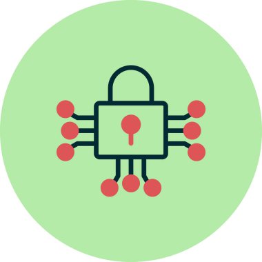 asma kilit ikon vektör çizimi