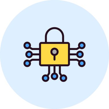 asma kilit ikon vektör çizimi