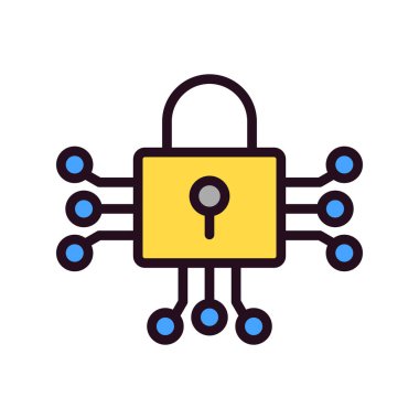 asma kilit ikon vektör çizimi