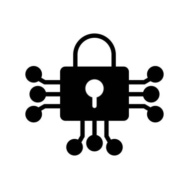 asma kilit ikon vektör çizimi