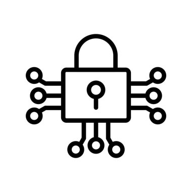 asma kilit ikon vektör çizimi