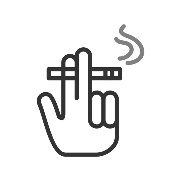 Main Avec Icône Cigarette Illustration Vectorielle — Image vectorielle