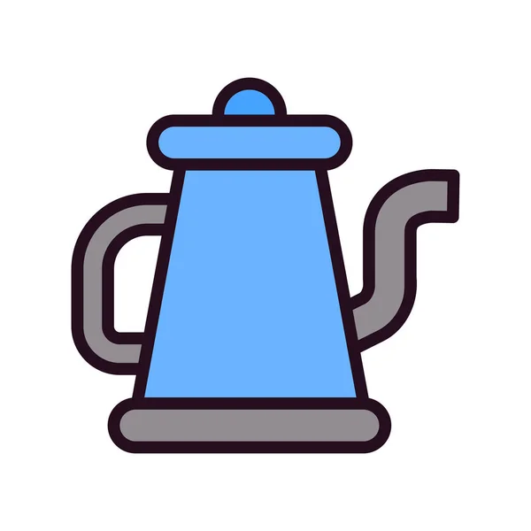 Koffiewaterkoker Vector Pictogram — Stockvector