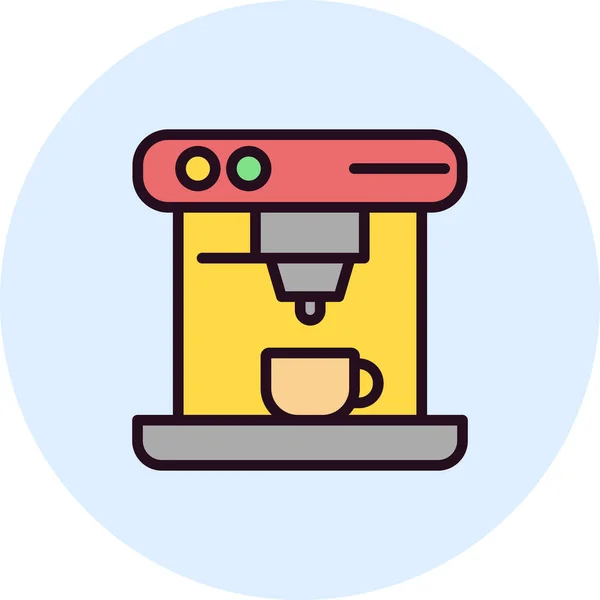 Cafetera Vector Line Icono — Archivo Imágenes Vectoriales