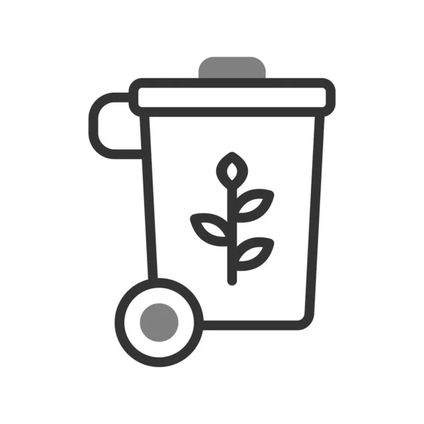 Basura Bin Icono Vector Ilustración — Archivo Imágenes Vectoriales